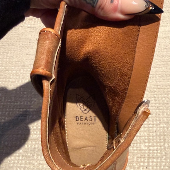 BEAST FASHION Tan Heeled Boots with Silver Accents - Picture 3 of 6